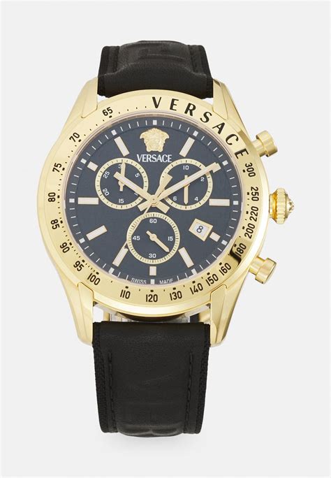 versace uhr schwarz gold|versace chrono master watch.